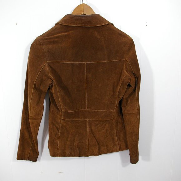 Wilsons Leather Suede Jacket Womens Extra Small Brown Leather Button Up Lined - Picture 6 of 12